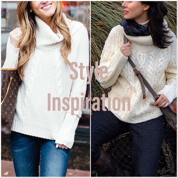 AE Cowl Neck Cable Knit Sweater - Picture 6 of 7